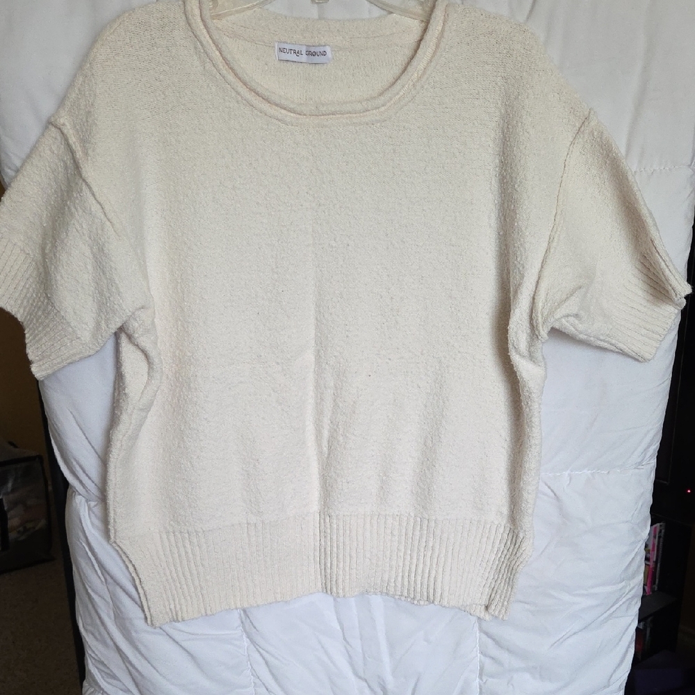 Classic Cream Crew Neck Sweater